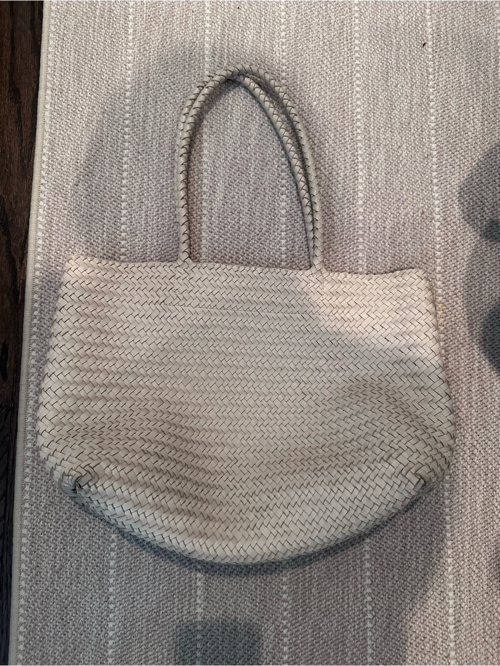 Madewell Woven Leather Tote in Cream